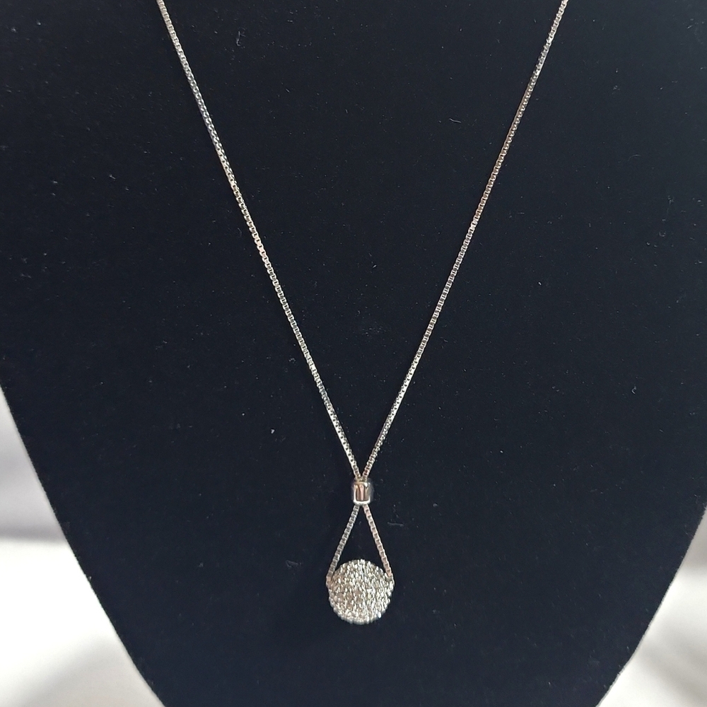 Swarovski Blink Bling Ball Necklace Rhodium Silver - Picture 9 of 10